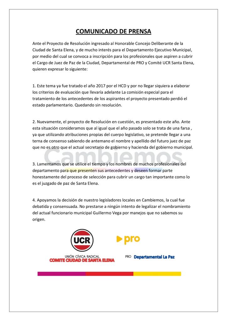 ComunicadoCambiemosVega