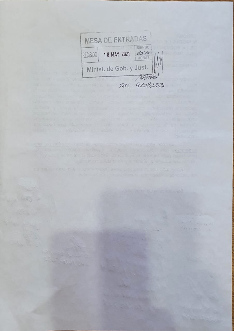 entrada al ministerio