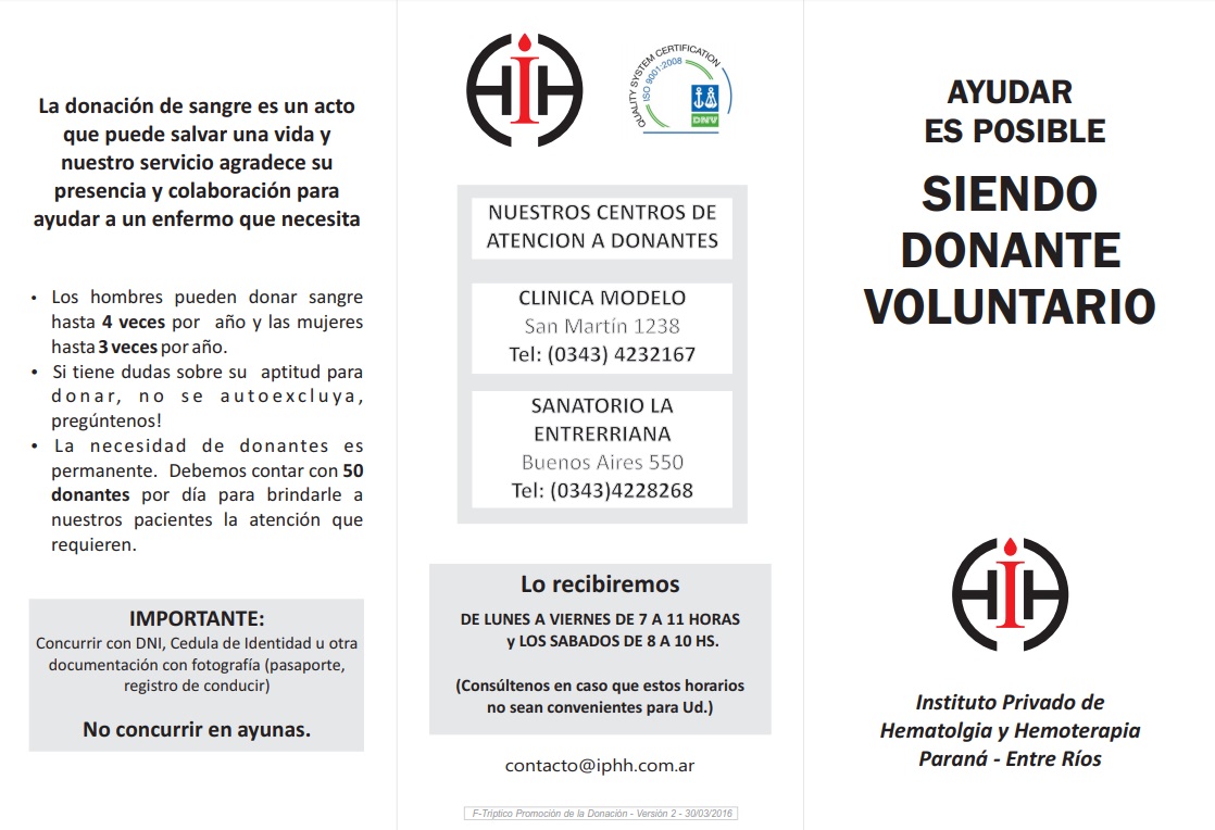 informacion util donacion de sangre parana 2