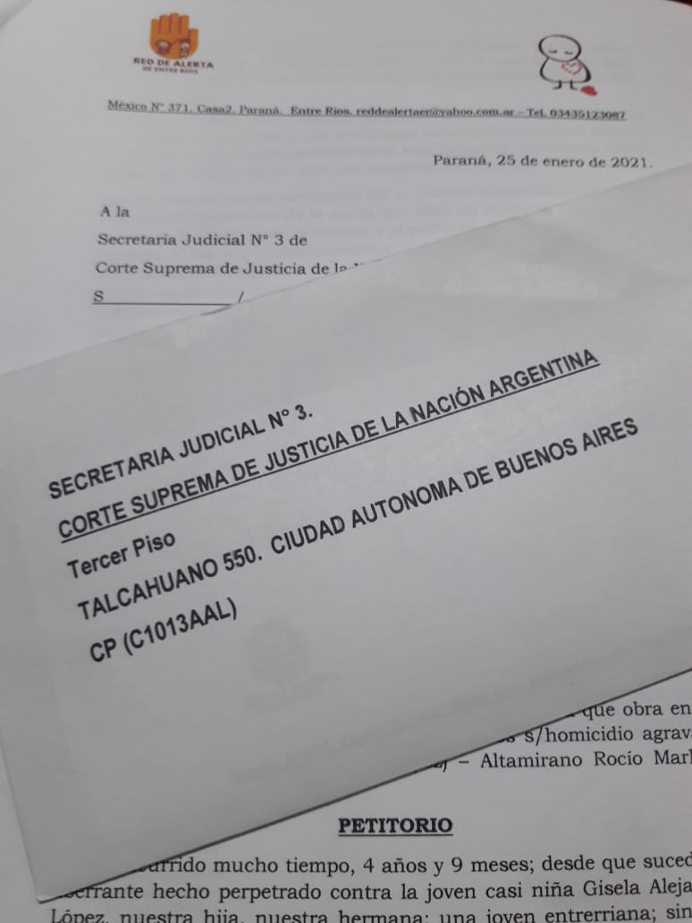 presentación CSJN 1 Gisela López Red de Alerta Infancia Robada 3