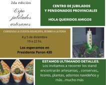 Santa Elena: invitan a la II Expo de Jubilados artesanos