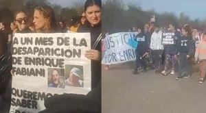 Marcha por Enrique Fabiani en Alcaraz: exigen respuestas a la Justicia a un mes de su desaparición